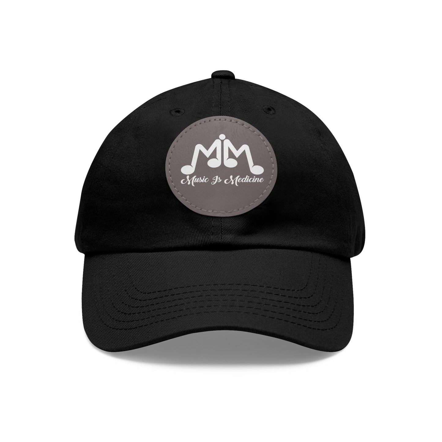 Logo stamped Hat with Leather Patch (Round)