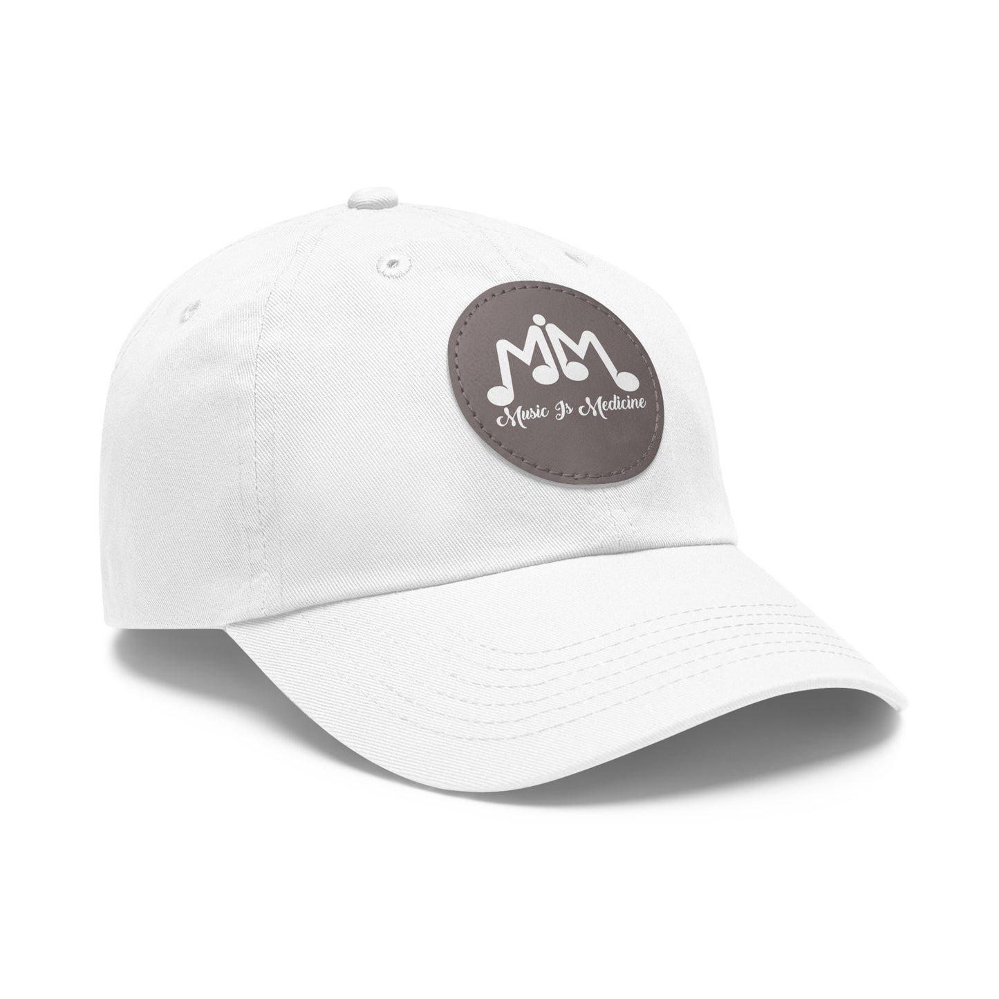 Logo stamped Hat with Leather Patch (Round)