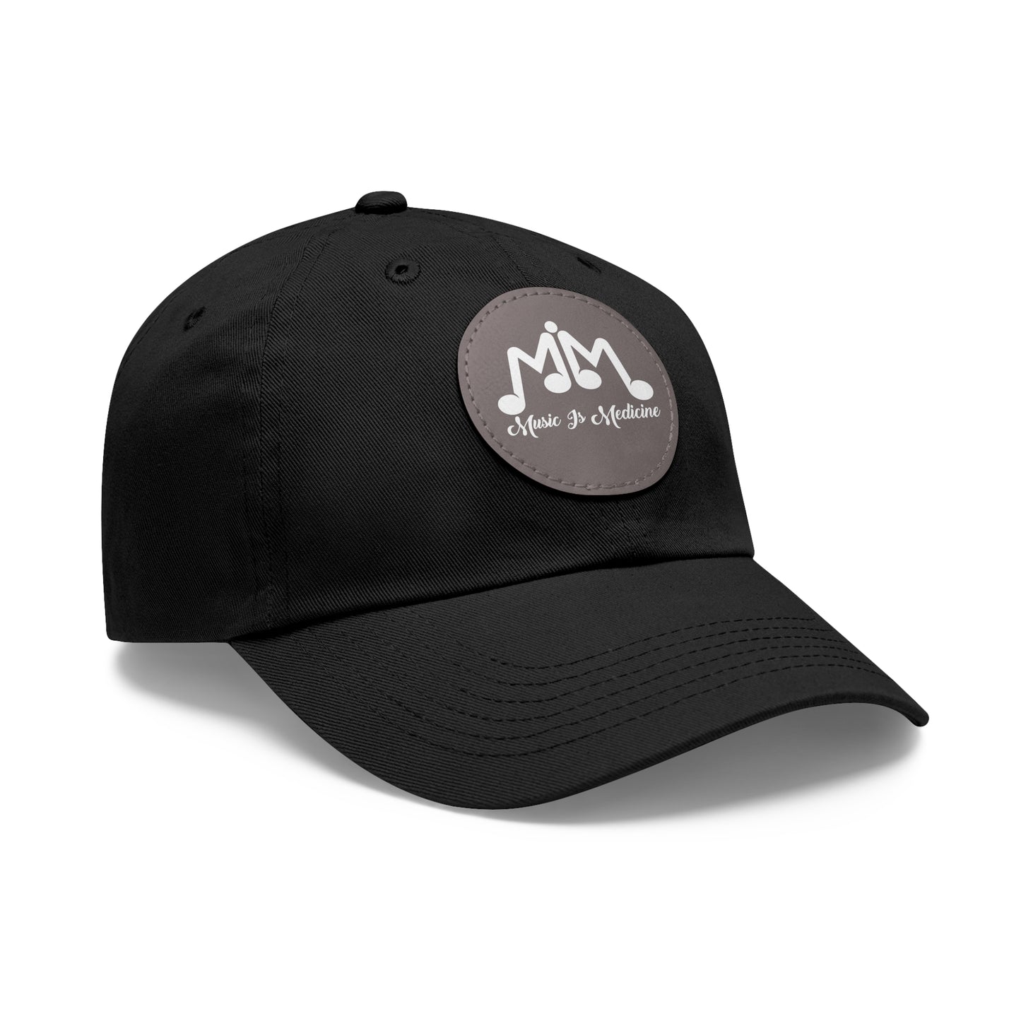 Logo stamped Hat with Leather Patch (Round)